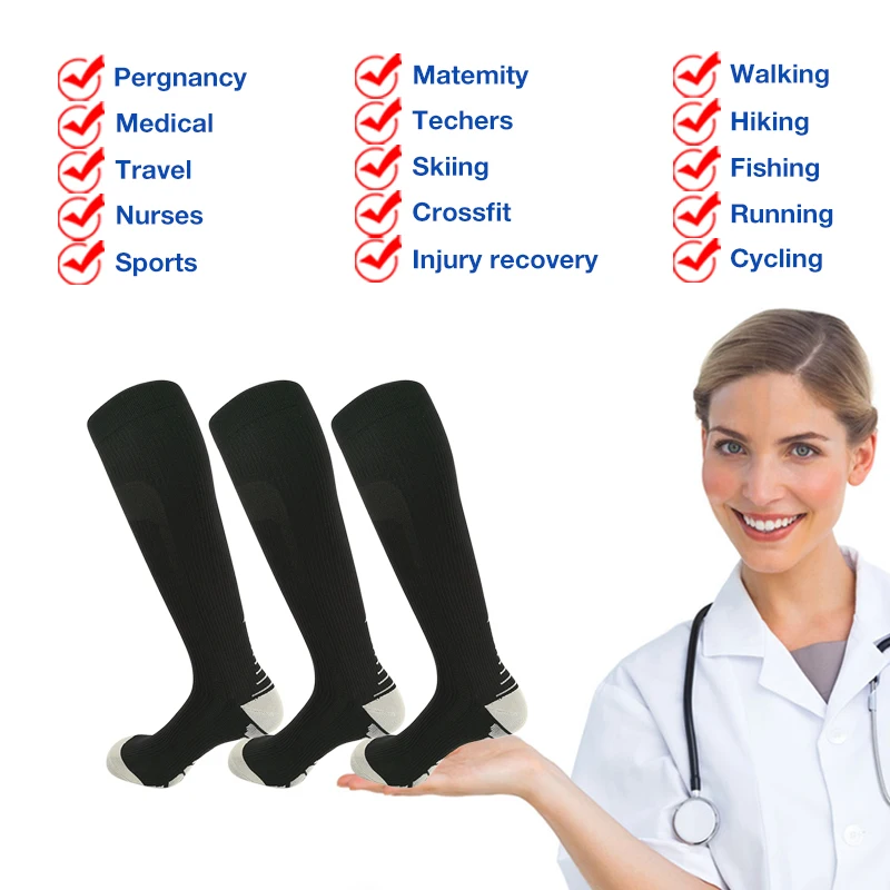 IDEALSLIM/3 пары компрессионных мужских носков, мужские подошвенные модные носки, гольфы, мужские варикозные вены носки