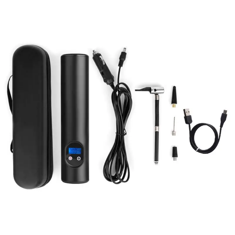

Mini Inflator Electric Portable Car Pump Electric Auto Air Compressor Bicycle Pumps With LCD Display Q84E