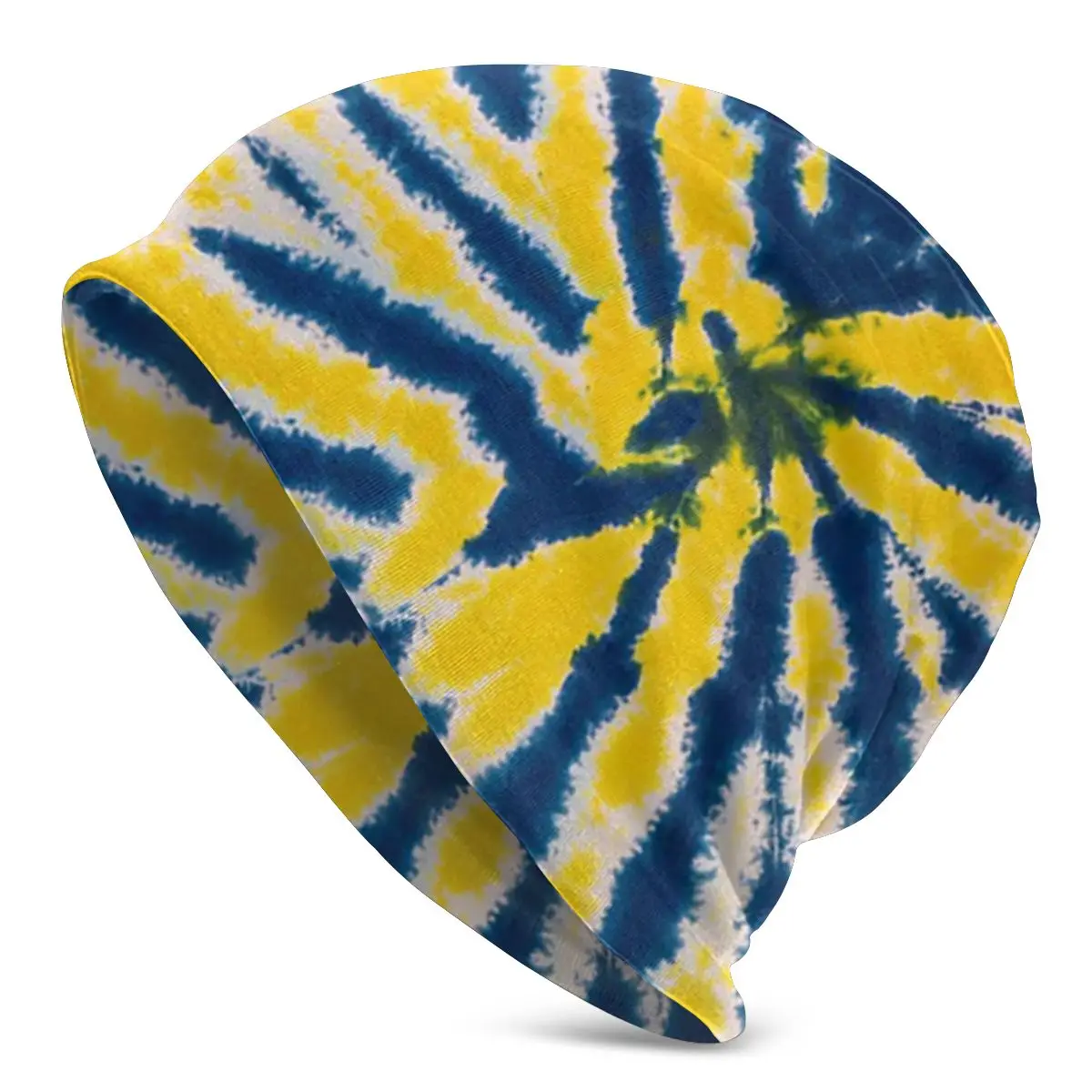 Красочные желтые синие Tie Dye унисекс взрослая Повседневная шапка бини уличная
