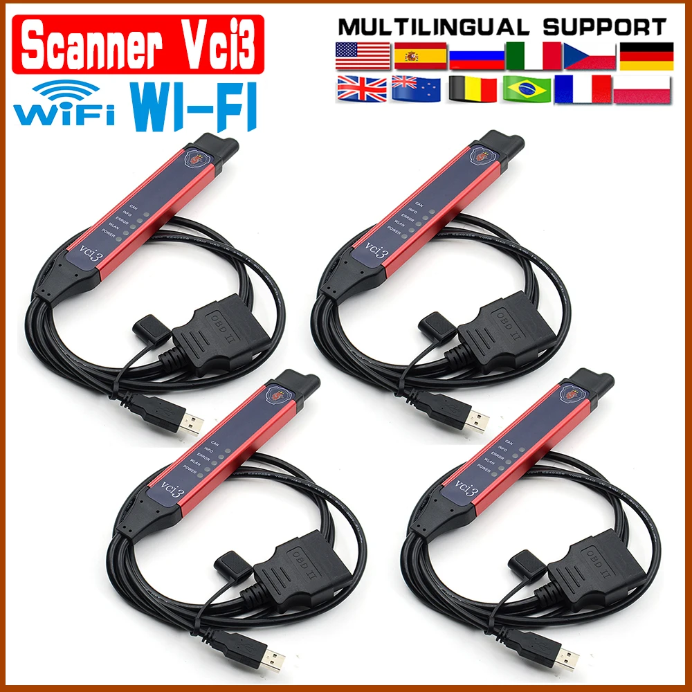 

2020 Newest High Cable Quality A+ VCI3 V2.45.1 SDP3 VCI3 Scanner for VCI Wireless VCI-3 Truck Diagnosis Software WIFI 2.31