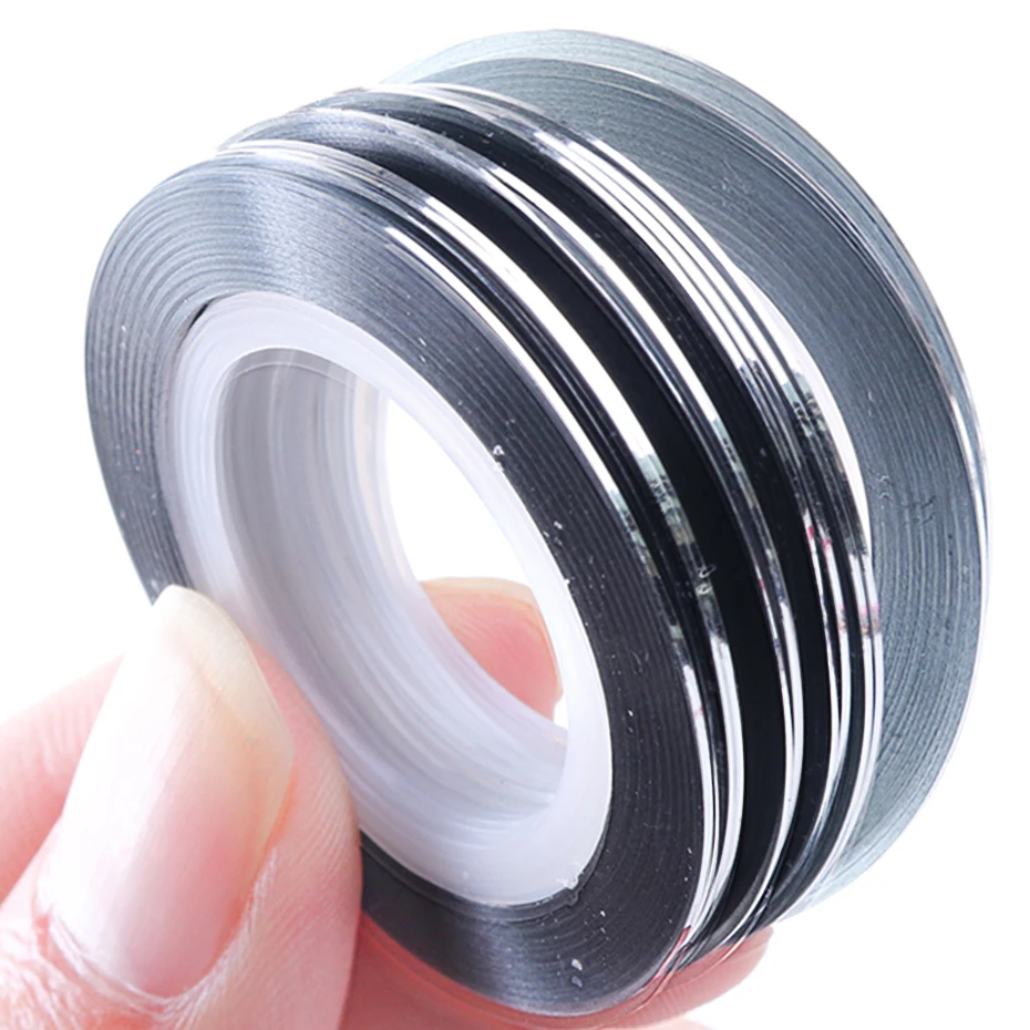 0.5mm Gold Silver Striping Tape Line Stickers For Nails Curve Shining Laser Stripe Line Nail Art Decoration Gel Acrylic CH1009-1