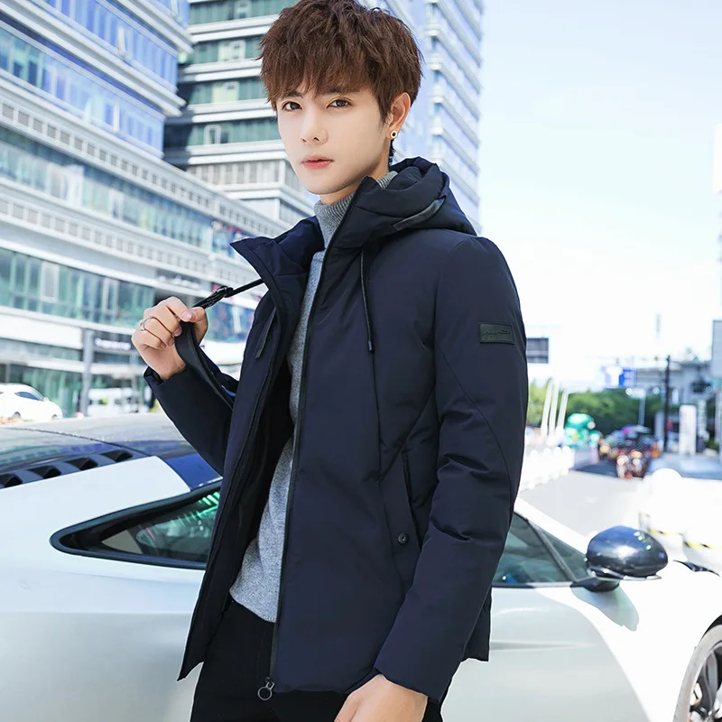 Cotton-padded Clothes MEN'S Coat Winter New Style Korean-style Trend Slim Fit Winter Cotton Coat Men's Thick Short Cotton-p