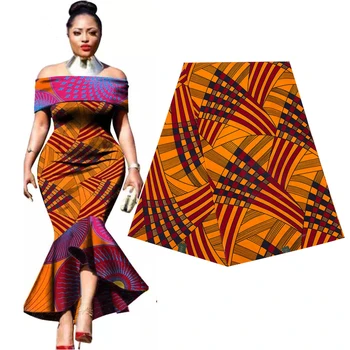 

Ankara African prints batik fabric real Cloth wax 100% cotton high quality Africa patchwork sewing material for dress 6yards lot