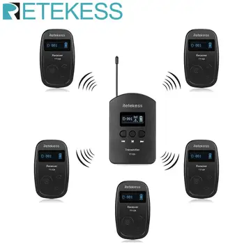 

RETEKESS TT103 UHF Professional Tour Guide System Wireless Transmitter + 5 Receiver For Church Factory Training Business Meeting