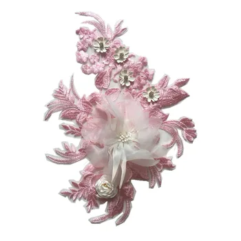 

6pcs/lot High quality Large Flower Embroidery Applique Patches Sew on 3d Patch Lace Fabric DIY Motif Clothes Sewing Supplies
