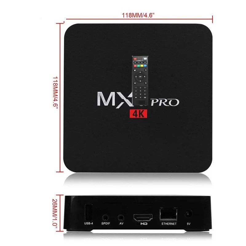 10 шт./лот MX PRO 4K TV Box Amlogic S905W 1G 2GB 8G 16GB Android 7 1 Smart MXRPO TVBOX|ТВ-приставки и медиаплееры| |