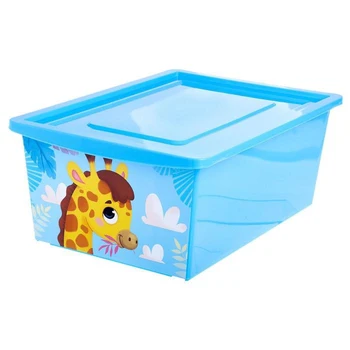

Universal storage box with lid, volume 30 l, blue