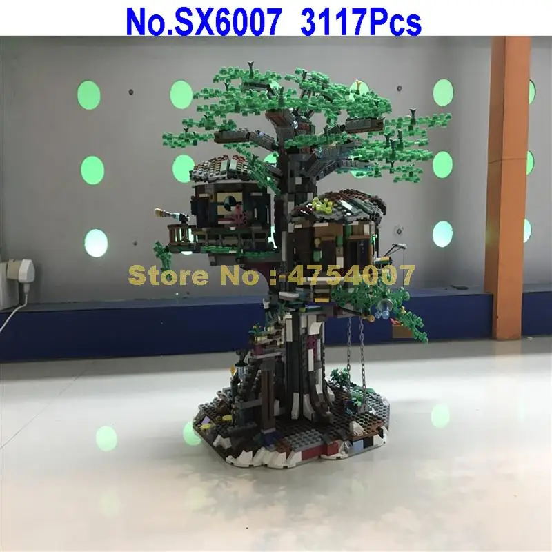Sx6007 3117 шт. идеи дерево дом модель строительные блоки 21318 игрушка