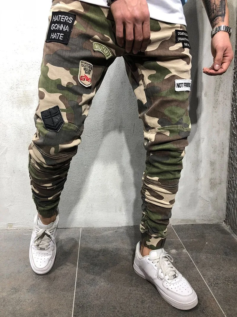 Fashion Men Jeans Camouflage Military 