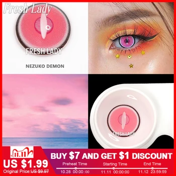 

2pcs/pair Halloween Colored Contact Lenses Eye Halloween Cosplay Lenses Beautiful Pupil Color Contact Lenses For Eyes wholesale