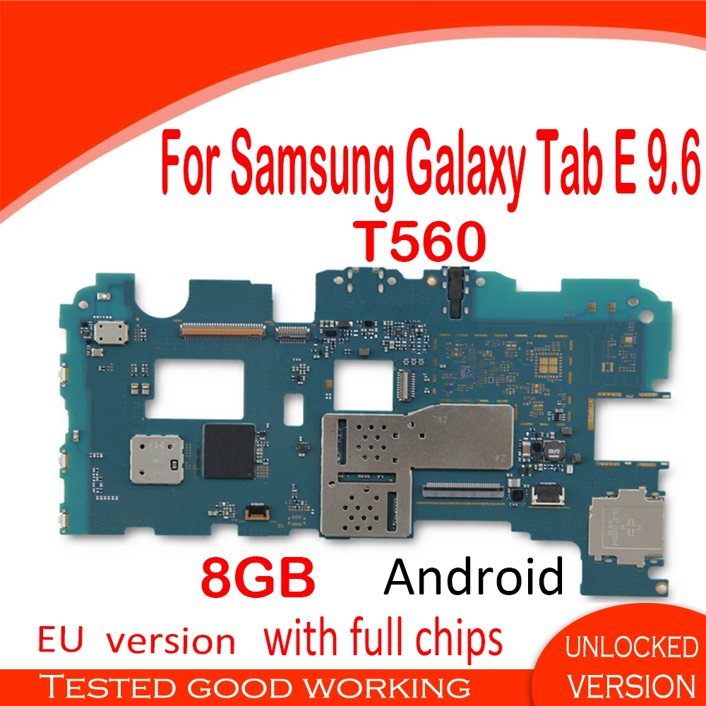 Разблокирована для Samsung Galaxy Tab E 9 6 T560 пластина заменена материнская плата 8 Гб