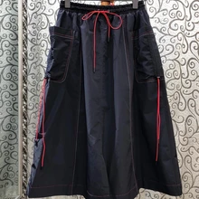 Осенняя и зимняя новая женская юбка с эластичным поясом и карманами