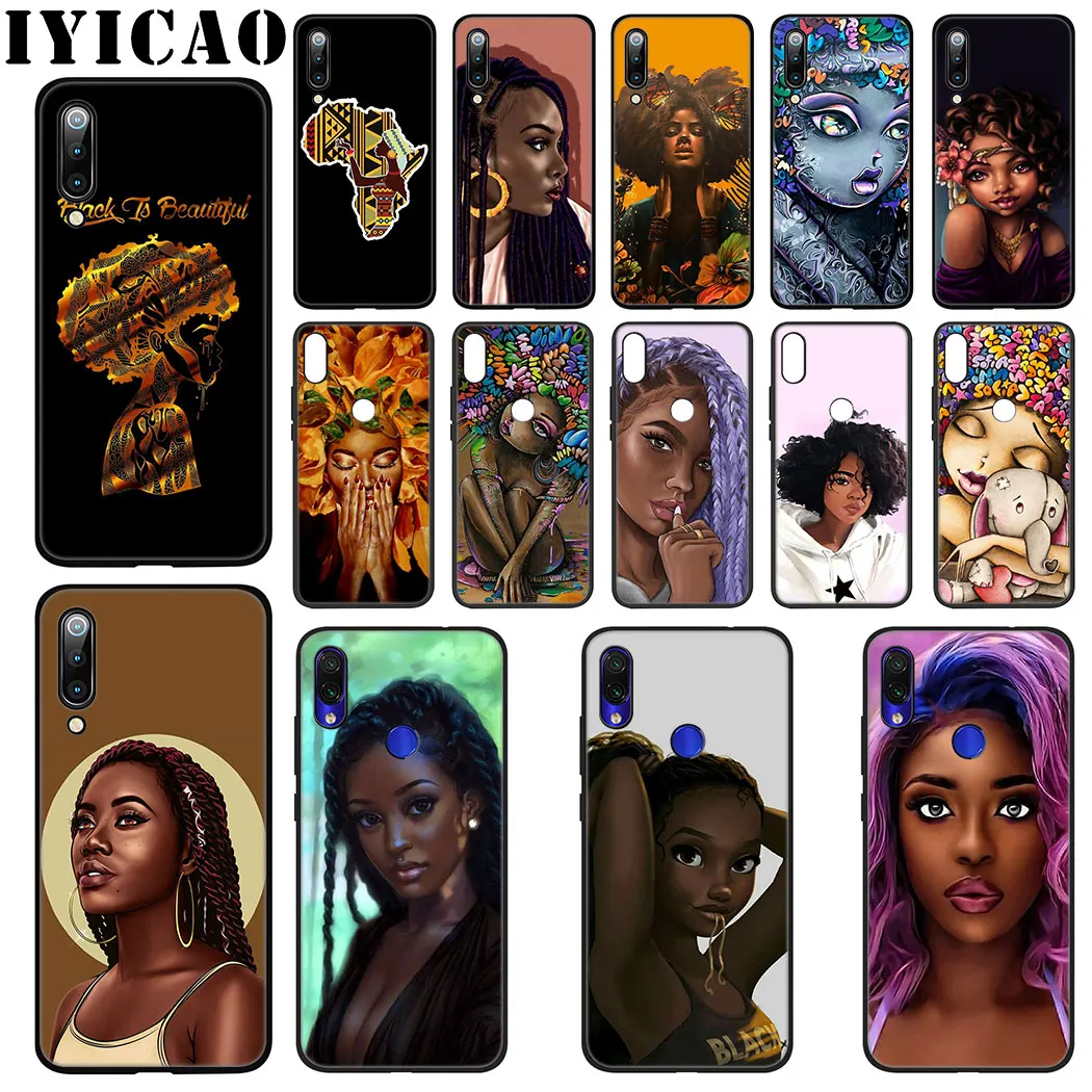 IYICAO African Girls Soft Silicone Case for Xiaomi 9 8 SE A2 Lite A3 9T Pro A1 CC9 5X 6X MAX 3 F1 |