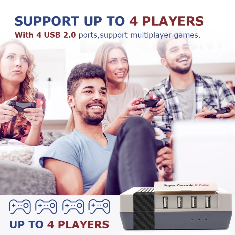Super Console X Cube Retro Video Game Console With Controller Game Player Built-in 62000 Games for PSP/PS1/N64/DC/MAME HD Output