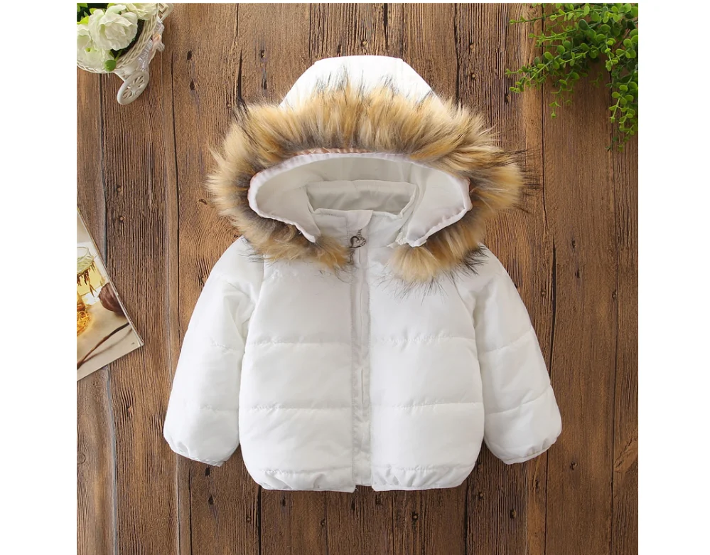 New Kids Down Coats Winter Fur collar Jacket for Girls Clothes Cotton Parkas Children Warm Outerwear Girls Coat Outdoor Win