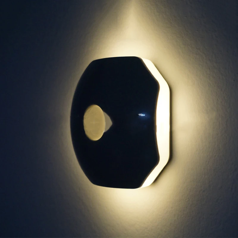 LED Human Motion Sensor Body Auto-sensing Night Light Cute Multi Colored Safe