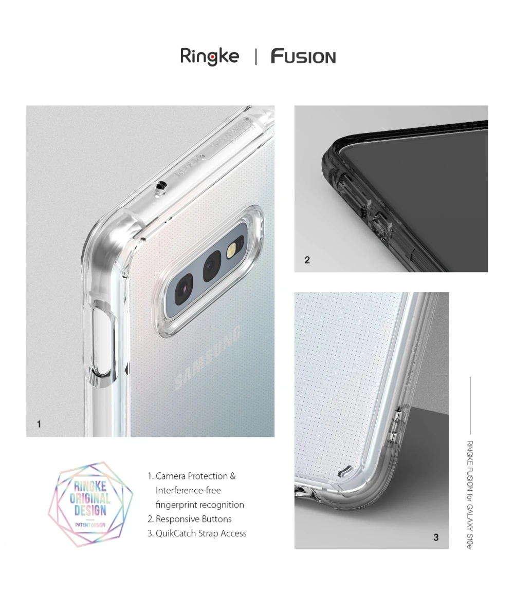 Силиконовый чехол Ringke Fusion для Galaxy S10e, гибкий ТПУ и прозрачный жесткий Гибридный чехол