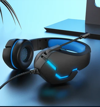 

hengshanlao Gaming Wired Headphones With Led Light Microphone 3.5mm usb headsets HiFi Gaming Headset For xiaomi huawei headphone