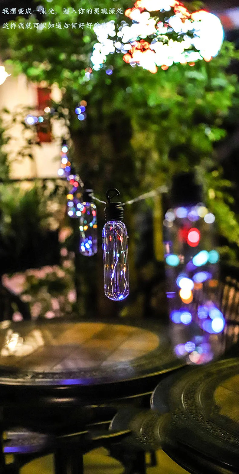 10 Bulb Fairy Transparent Tube Shape Solar Power Copper String Lights 7m LED Decor For Christmas Garland On The Window New Year