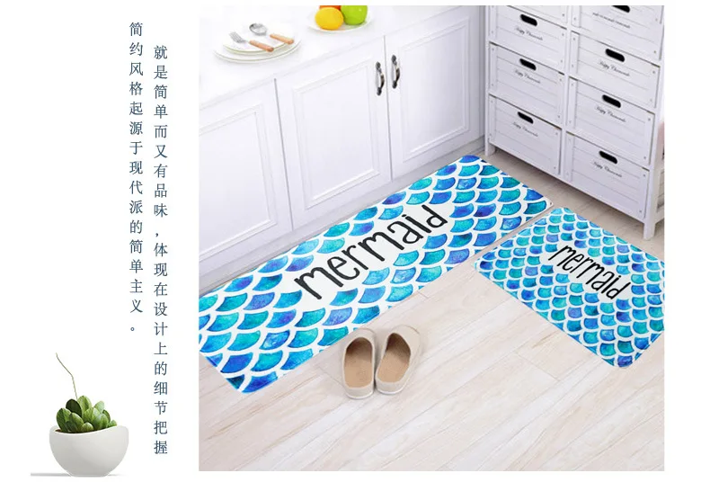Minimalist Modern European Style Geometric Pattern Door Mat Entrance Foyer Kitchen Sanitary Ware Water-Absorbing Mat