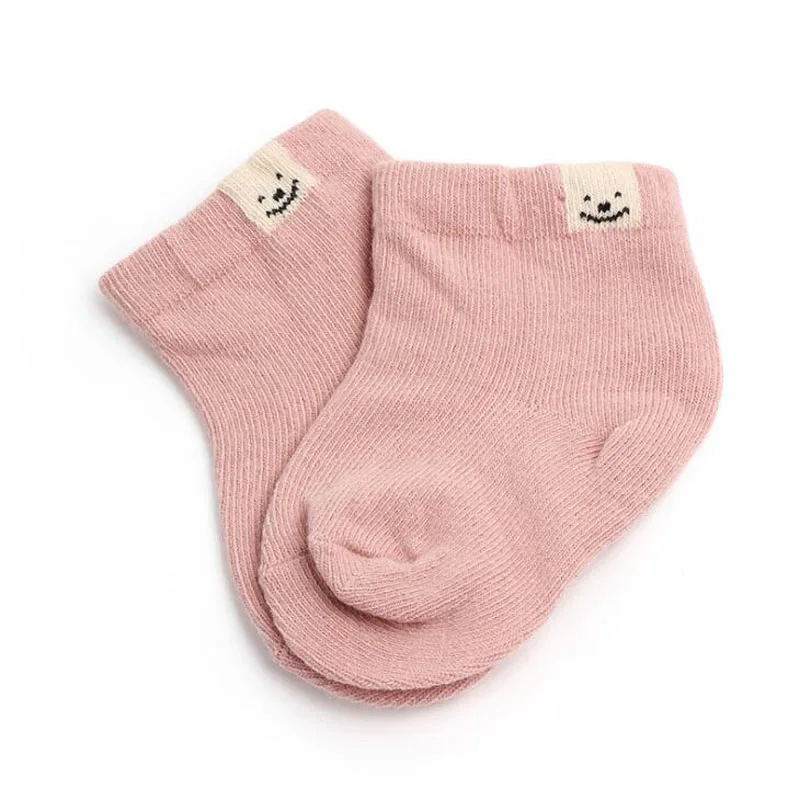 Pink 3 пара/лот, новые хлопковые однотонные детские носки для малышей, Повседневные детские носки-Тапочки - Цвет: Pink