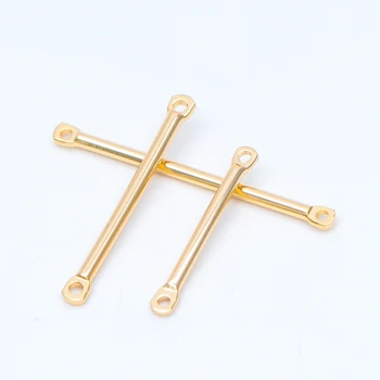 

10pcs Gold Tube Bar Connectors, Gold plated Brass Stick Charm Pendants, 20/ 25/ 30mm Multi Size (GB-642)