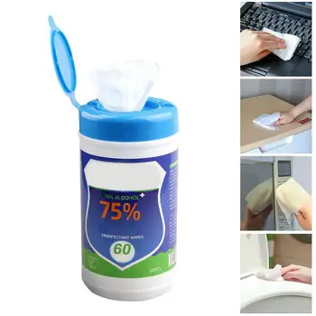 

60pcs disposable disinfection wipes kill bacteria bacteria household cleaning hygiene wipes 75% alcohol disinfection wipes