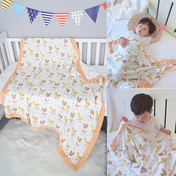 

Fashionable For A Photo Shoot Baby Blankets Newborn Swaddle Wrap Stroller Mat Muslin Diaper 4Layer Bamboo Cotton Baby Bath Towel