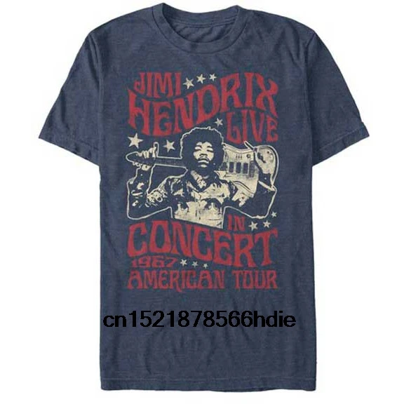 Забавная Мужская футболка, новинка, футболка Jimi Hendrix Star Spangled, концертная футболка