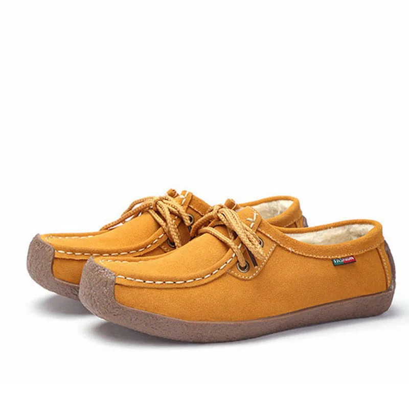 fur yellow BEYARNESummer/дышащая обувь с вырезами; женская обувь из натуральной кожи; женские кроссовки; Лоферы без застежки; женская обувь - Цвет: fur yellow