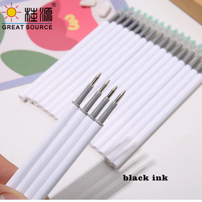 프레스 젤 펜 잉크 튜브 0.5mm 총알 팁 교체 가능 젤 펜 리필 11cm 길이 펜 리필 프레스 젤 펜 선물 (10 봉지)