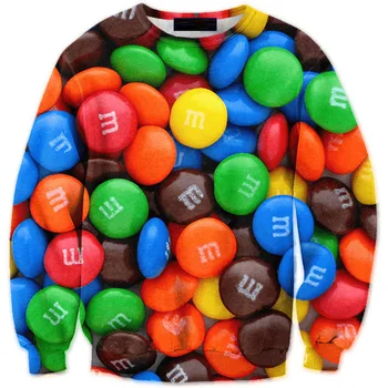 

CNUUIKOOEK Sweatshirts Men's 3D Rainbow Cocoa M Beans Printed Hoodie Long Sleeve Pullover Popular Brand Men's Hoodies