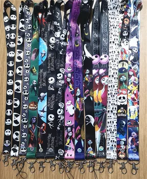 

new lot color 10pcs nightmare before Christmas Halloween ghost pumpkin lanyard Neck Strap Lanyard Key Chain ID Badge Key Chains