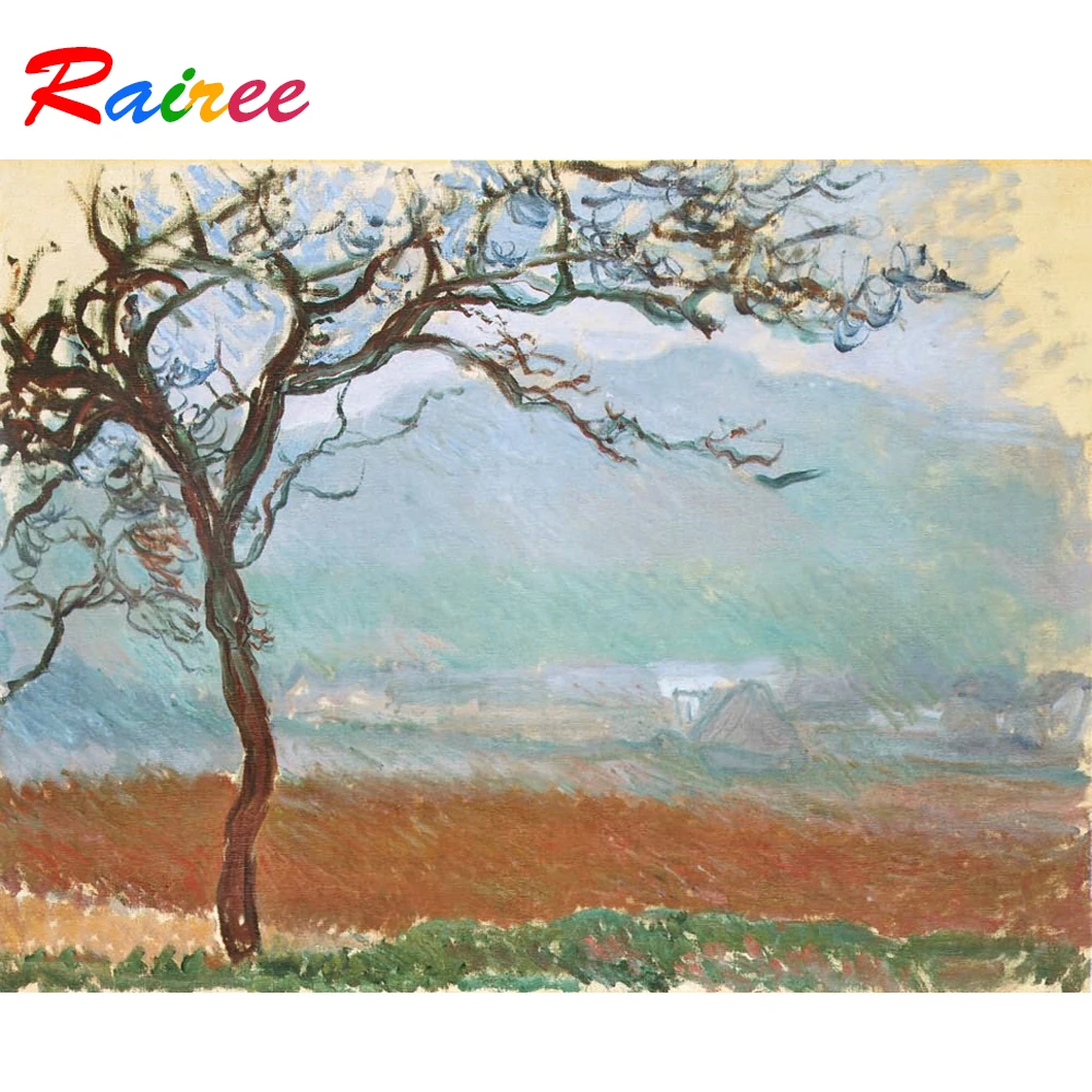 Картина Monet с изображением знаменитого пейзажа Giverny 5D алмазная живопись сделай