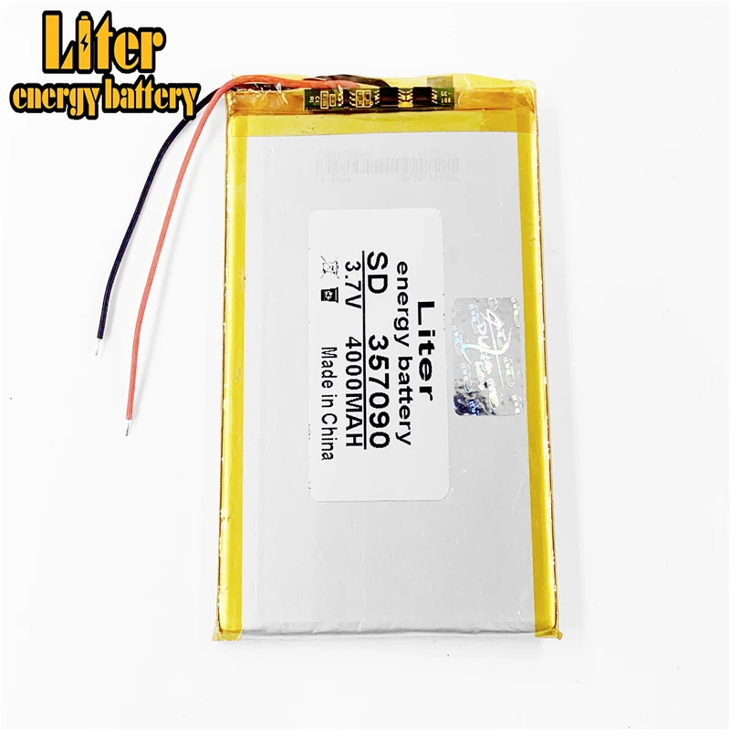 4000mAh 3.7V 357090 polymer lithium ion Battery Replacement For MP5 DVD GPS Camera Tablet E-book Electric Toy | Электроника