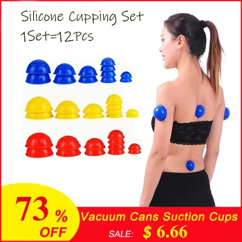 

12pcs Massage Jars Vacuum Massage Set Silicone Cans Vacuum Cans Suction Cups Anti Cellulite Massage Set Vacuum Bank For Massage