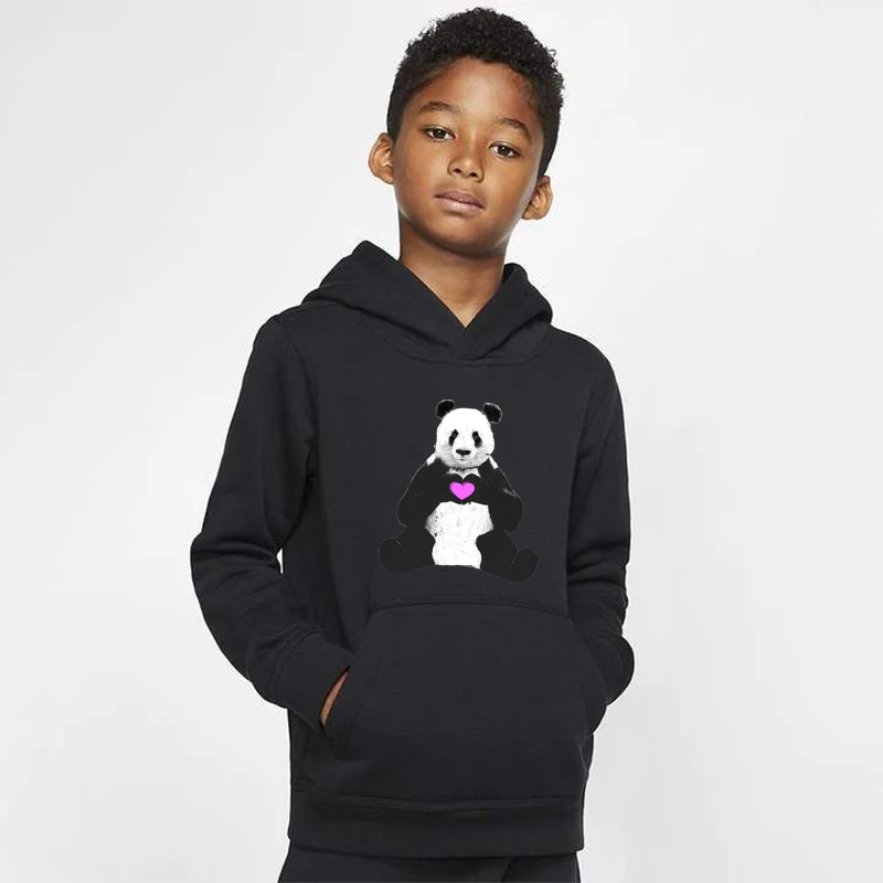 Hoodies 6 Новинка; толстовки с капюшоном для мальчиков с принтом панды; детские зимние плотные толстовки; костюм для малышей; бархатные топы для девочек; костюм - Цвет: Hoodies 6