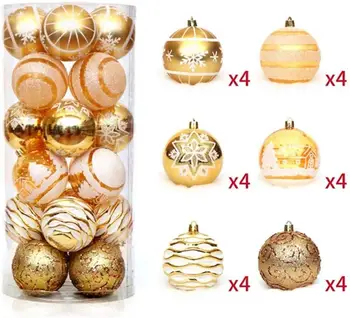 

24pcs 6cm Christmas Tree Decorations Balls Ornaments Xmas Tree Hanging Balls Decorations Perfect for Holiday Wedding Christmas