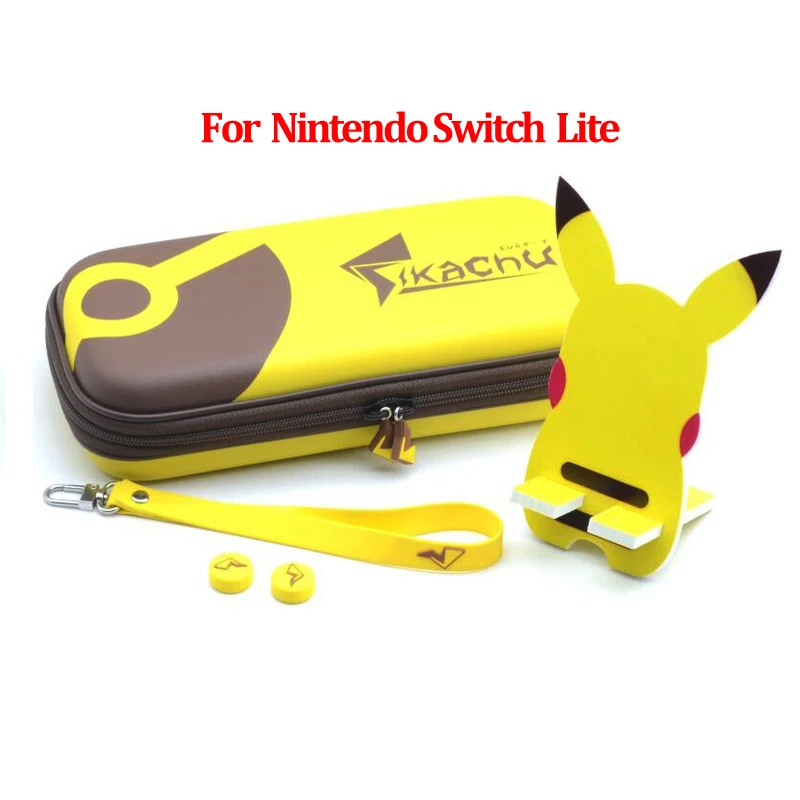 Switch Lite Pikacu Для nintendo Switch/Lite аксессуары сумка для хранения Защитный чехол Для nintendo переключатель Lite Mini 16 игр+ закалённое защитное стекло - Цвет: Switch Lite Pikacu