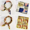 Square Scarf Hair Tie Band For Business Party Women Elegant Small Vintage Skinny Retro Head Neck Silk Satin Scarf 6
