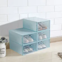 1 шт. утолщенный ящик коробка для хранения обуви прозрачный пластиковый органайзер обуви чехол Штабелируемый прямоугольник PP обувные коробки Органайзер#30