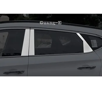 

Car Stick Stainless Steel Body Glass Window Garnish Pillar Middle Column Strip Trim Panel For Hyundai Tucson 2015 2016 2017 2018