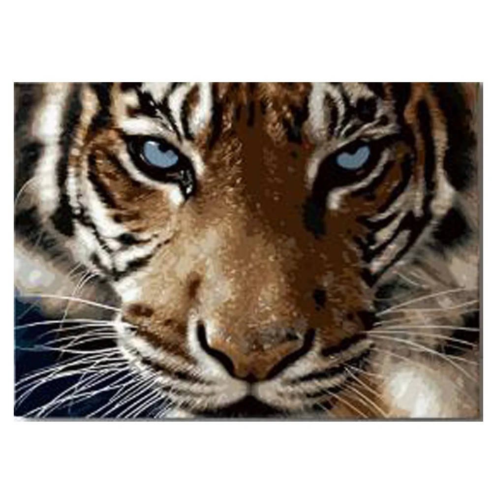 Алмазная картина «сделай сам» с изображением тигра, алмазная вышивка Panthera tigris, вышивка с головой тигра, вышивка крестиком, поставщик, полностью круглая дрель, Декор для дома - Цвет: Белый