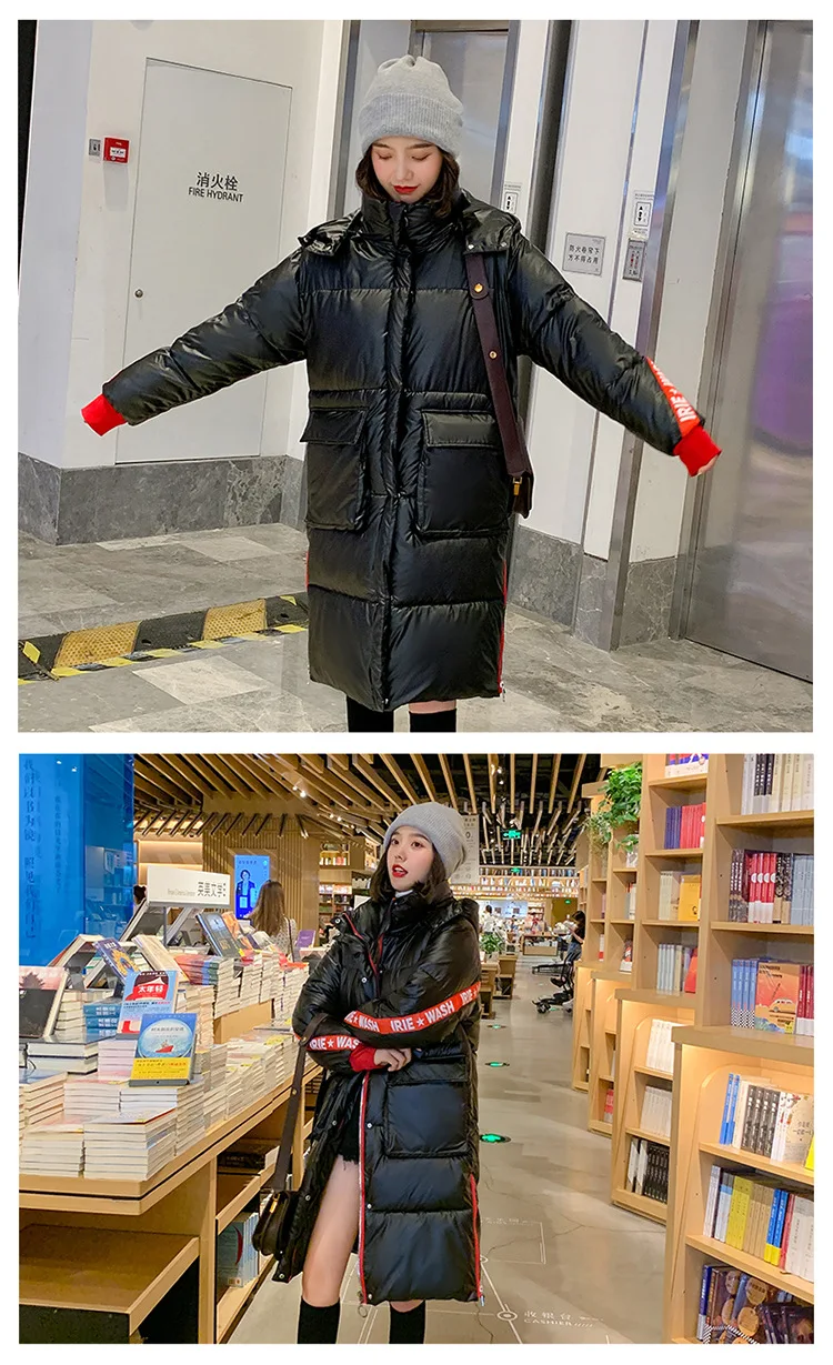 Ladyfirsy модное Стеганое пальто, тонкий корейский утепленный жакет с большим карманом на молнии, новинка, женская одежда