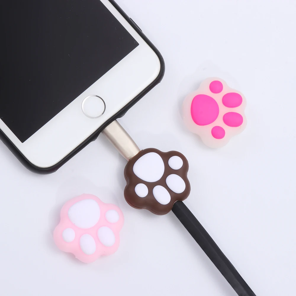 

Kawaii Cartoon Cat Claw Cable Bite Cute Animal Phone Charger Protector Soft Cord Winder Data Line Protector Rope Protection