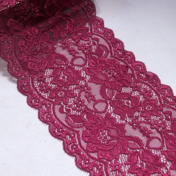 

16cm Wide Apparel Wine Red Elastic Stretch Lace Trim Bra Ribbon Sewing Lace Fabric Underwear Garment Clothes Bra Accessories DIY
