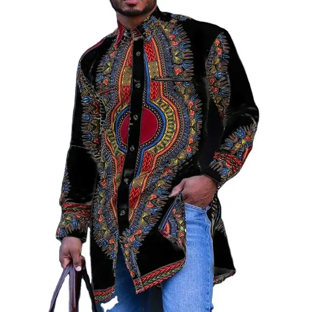 Ochuko Dashiki Long Sleeve Shirt - Image 5