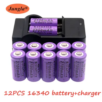 

2020 original 16340 Battery CR123A 16340 Battery 2700mAh 3.7V Li-ion Rechargeable Battery+16340 Charger