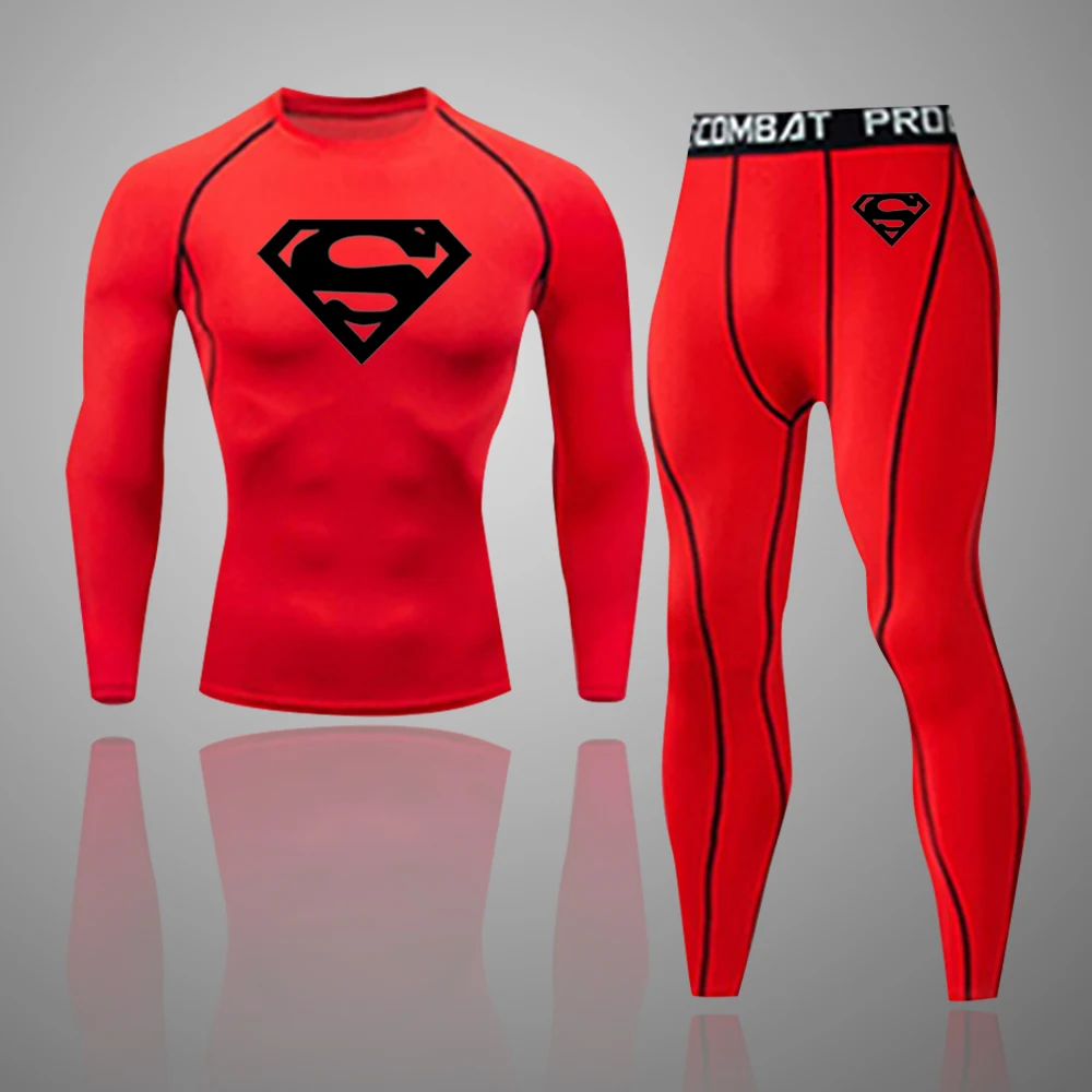 2021 New Men's Sports Set Running Tights Workout Fitness Comprehensive Training Tracksuit Long Sleeves Shirts Sportswear Kit