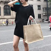 Модные плечевые дамские сумочки для женщин, большие вместительные Сумки С Короткими Ручками, повседневные льняные хозяйственные сумки для женщин